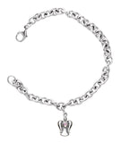 Children's Silver Pink Sapphire Angel Bracelet