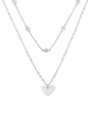 Kendra Scott Ari Heart Multi Strand Necklace in Silver