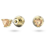 Swarovski Chroma stud earrings, Orange, Gold-tone plated