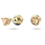 Swarovski Chroma stud earrings, Orange, Gold-tone plated