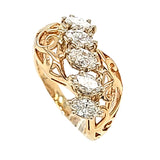 Marquise Diamond Filigree Crossover Ring