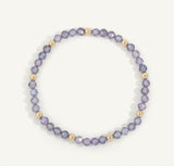 Dee Berkley Tanzanite CZ & 14kt Gold Filled Gemstone Bead Bracelet