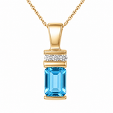 Blue Topaz & Diamond Pendant