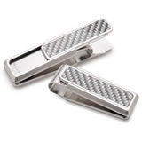 Stainless With White Carbon Fiber Money Clip