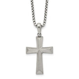 Stainless Steel Beveled Cross Necklace