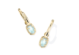 Kendra Scott Emilie Gold Huggie Earrings in Light Blue Illusion
