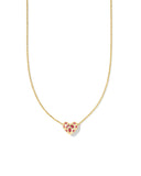 Kendra Scott Holland Gold Heart Short Pendant Necklace in Pink Crystal