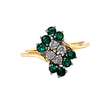 Emerald & Diamond Cluster Ring