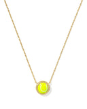 Kendra Scott Tennis Gold Short Pendant Necklace in Chartreuse Magnesite