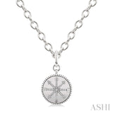 Silver & Diamond Compass Medallion