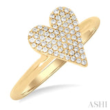 1/4 Ctw Heart Shape Pave Set Round Cut Diamond Fashion Ring in 10K Yellow Gold