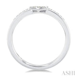 1/4 Ctw Double Row Pear Shape Lovebright Round Cut Diamond Ladies Ring in 10K White Gold