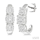 1 Ctw Lovebright Round Cut Diamond Earrings in 14K White Gold