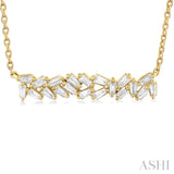 1/5 Ctw Scatter Baguette Cut Diamond Fashion Necklace in 14K Yellow Gold