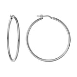 Silver 44mm Tube Hoop Earrings