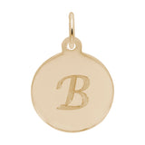 UPPER CASE SCRIPT B PETITE DISC CHARM 