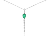 Emerald & Diamond Graduated Dangle Pendant