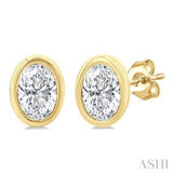 Oval Diamond Bezel Studs