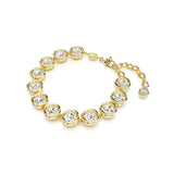 Swarovski Imber bracelet, Round cut, White, Gold-tone plated