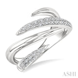 1/10 Ctw Open Center Claw Round Cut Diamond Bold Fashion Band in Sterling Silver