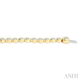 3 1/3 Ctw East-West Bezel Set Pear Cut Diamond Tennis Bracelet in 14K Yellow Gold