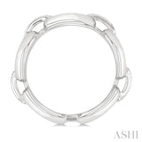 1/20 Ctw Oval Shape D-Link Round Cut Diamond Ring in Sterling Silver