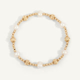 Dee Berkley Pearl & 14kt Gold Filled Twisted Shine Bright Remix Bead Bracelet - 3MM & 6MM