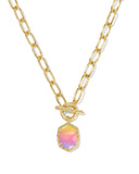 Kendra Scott Daphne Gold Link and Chain Necklace in Sunrise Watercolor Illusion