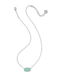 Kendra Scott Elisa Silver Pendant Necklace in Mint Iridescent Abalone