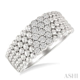 Silver Bold Diamond Beaded Ring