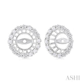 5/8 Ctw Round Cut Diamond 6MM Round Earrings Jacket in 14K White Gold