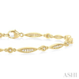 1/4 Ctw Marquise Link Round Cut Diamond Fashion Bracelet in 10K Yellow Gold
