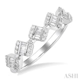 1/3 Ctw Cushion Shape 5-Mount Fusion Baguette and Round Cut Diamond Fashion Ring in 14K White Gold