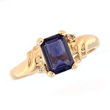 Iolite & Diamond Ring