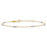 Two-Tone CZ Station Anklet