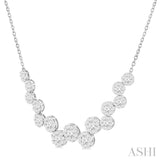 3 Ctw Lovebright Circular Zig-Zag Round Cut Diamond Fashion Necklace in 14K White Gold
