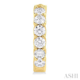 3 Ctw Inside-Out Embellished Round Cut Diamond Hoop Earrings in 14K Yellow Gold