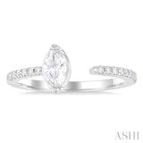 3/8 Ctw Marquise and Round Cut Diamond Fashion Open Ring in 14K White Gold