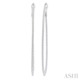 1 Ctw Inside & Outside Round Cut Diamond Hoop Earring in 14K White Gold