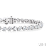 4 Ctw Mixed Diamond Cut Fashion Tennis Bracelet in 14K White Gold
