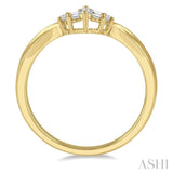 1/5 Ctw Chevron Baguette and Round Cut Diamond Band in 14K Yellow Gold