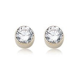 5mm Bezel Set CZ Studs