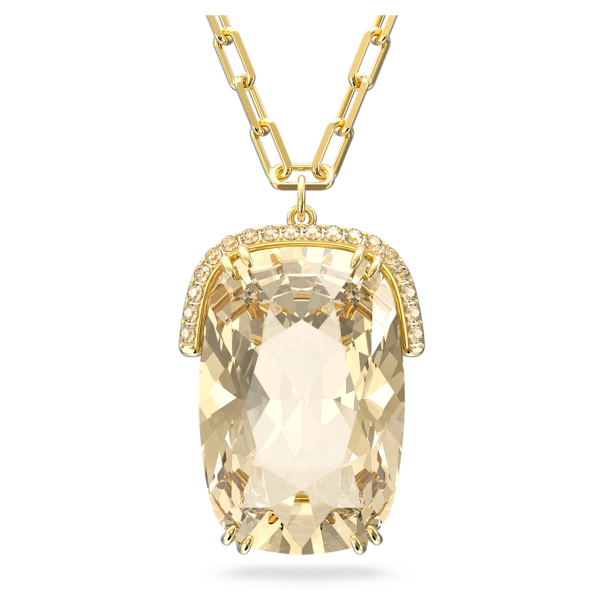 Swarovski Harmonia pendant, Oversized crystal, Gold tone, Gold-tone plated