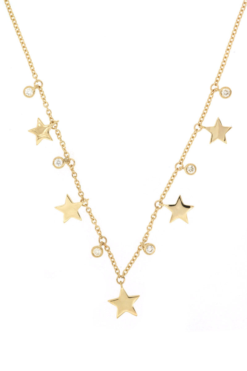 Star & Diamond Dangle Necklace