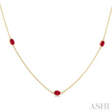 Oval Ruby Station Necklace