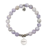 Purple Turquoise Gemstone Bracelet with Endless Love Grandma Sterling Silver Charm