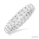 2 1/4 Ctw North-South Set Oval Cut Diamond Eternity Wedding Band in 14K White Gold