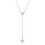 Swarovski Ortyx Y necklace, Triangle cut, White, Rose gold-tone plated
