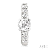 3/8 Ctw Round Shape Round Cut Diamond Fashion Huggie Petite Earrings in 14K White Gold