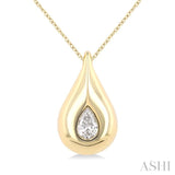 1/4 Ctw Teardrop Pear Cut Diamond Fashion Pendant With Chain in 14K Yellow Gold